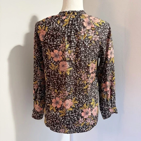 Zadig and Voltaire Chai Print Dark Floral 100% Silk Blouse Top Size XS Luxury - Picture 3 of 14